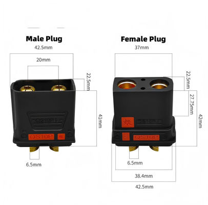 Small Size Easy To Install PA Material Suitable For Large Current Transmission Aircraft Power Plug